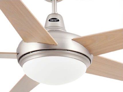 FARO 5 blade ceiling fan Ovni nickel and oak is a product on offer at the best price