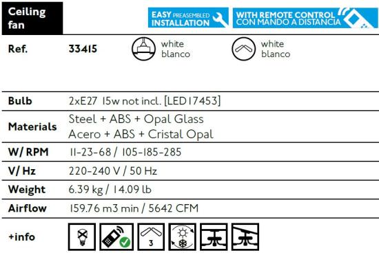 FARO BARCELONA Deckenventilator mit Licht Easy Weiss ist ein Produkt im Angebot zum besten Preis