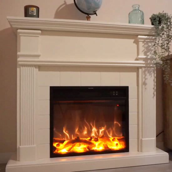 FUEGO  Omar White Wallmounted Electric Firepla is a product on offer at the best price
