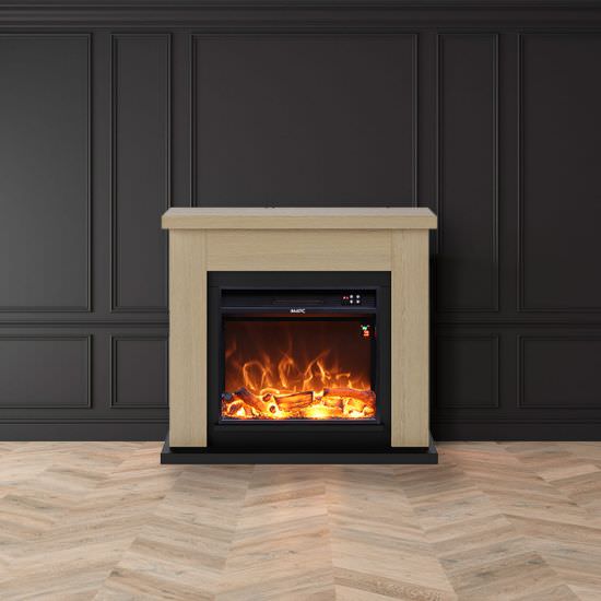 FUEGO  Oak Fireplace With Electric Insert is a product on offer at the best price