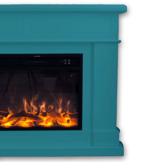 FUEGO  Turquoise And Telecomad Electric Firepla is a product on offer at the best price
