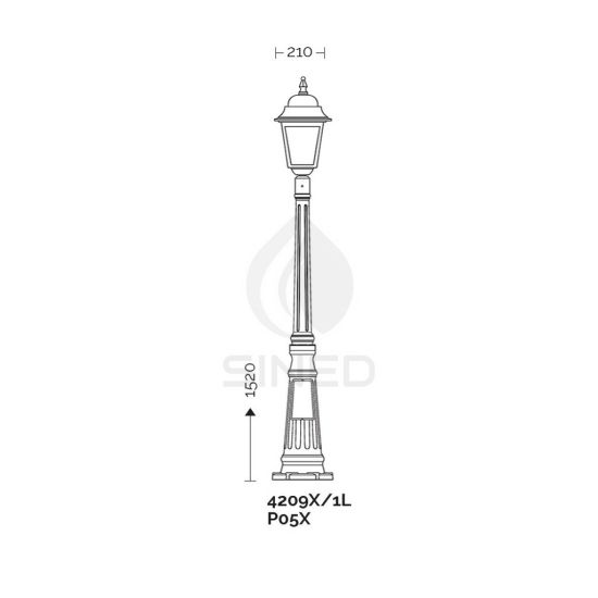 Liberti Design  Athena Street Lamp With 1 Light 152 Cm h is a product on offer at the best price