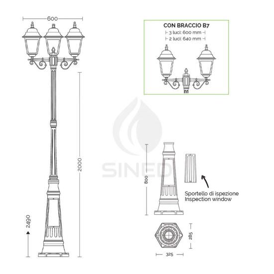 Liberti Design  Athena Street Lamp With 2 Lantern Lights is a product on offer at the best price