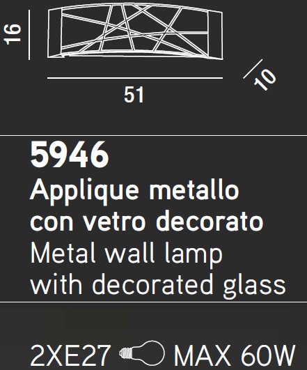 PERENZ Aplique de pared de metal y vidrio 2 luc es un producto que se ofrecen al mejor precio