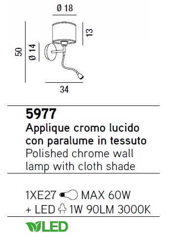 PERENZ Applique con paralume tondo e luce LED è un prodotto in offerta al miglior prezzo online
