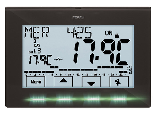 Perry  Perry black wall clock thermostat is a product on offer at the best price