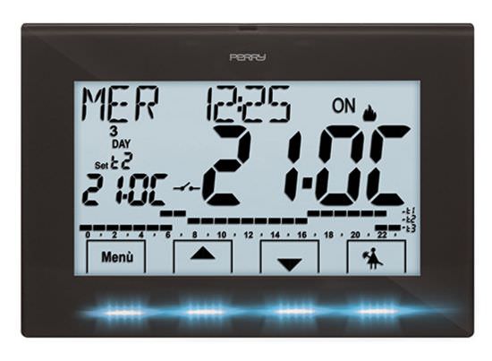 Perry Perry black wall clock thermostat is a product on offer at the best price