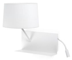 HANDY WHITE WALL LAMP WITH LED LEFT READ