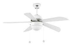 White Ceiling fan with light an pull cha