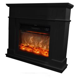 Black Electric Fireplace With Remote Con