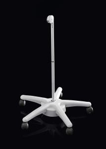 Metal pedestal with wheels