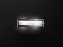 Chrome rectangular wall light 2 lights