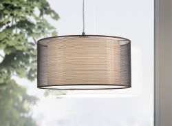 Lustre Chrome avec abatjour en tissu