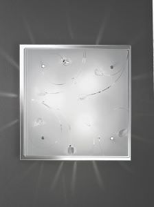 Square ceiling lamp in glass 40x40 cm