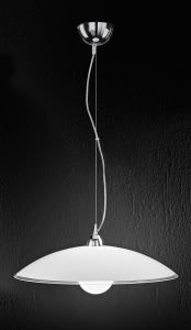 Lamp with White Glass Lampshade 55 cm