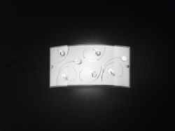 Glass wall lamp with crystals