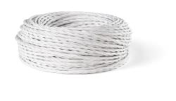 White Braided Electric Cable 50 meters