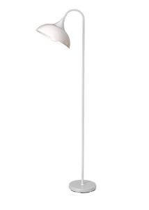 Lmpara de pie de metal blanco y caucho