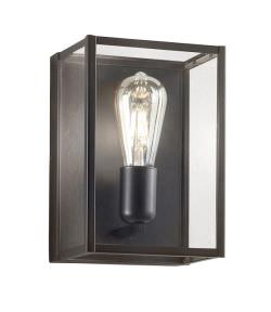 Black metal and glass wall light
