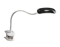 LED table lamp with black clamp