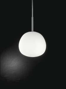 Lampada da soffitto Cromo e Vetro Bianco