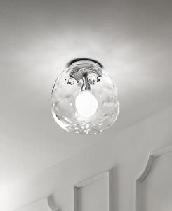 Chrome and transparent glass ceiling lam Chrome and transparent glass ceiling lam