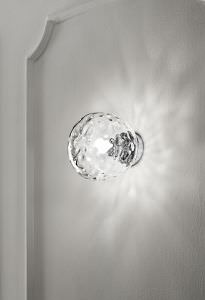 Chrome and transparent glass wall lamp
