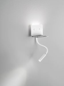 White wall light with 2 LED lights and U