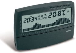 Wanduhr-Thermostat täglich digital AUF und AB guter und preiswerter Zeitthermostat Compact Easy Perry 1CRCR017AG Farbe Anthrazit Vorprogrammiert werkseitig benutzerdefinierbar Programmierung 60 Minuten LCD-Display 4 Zoll 1/2 Netzteil 3V