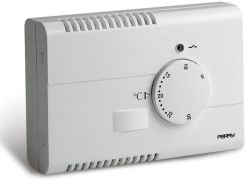 White electronic wall thermostat