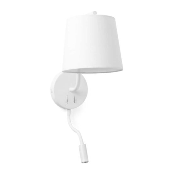 BERNI WHITE WALL LAMP WITH LED READER 1