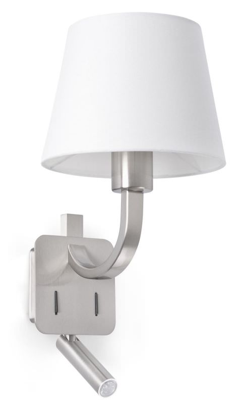 ESSENTIAL MATT NICKEL WALL LAMP WITH LED