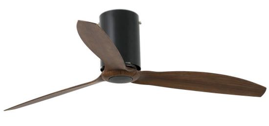 Mini Tube Ceiling Fan Black and Wood