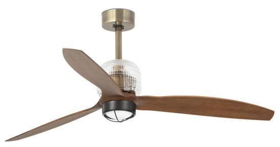Brass Deco Fan with Led