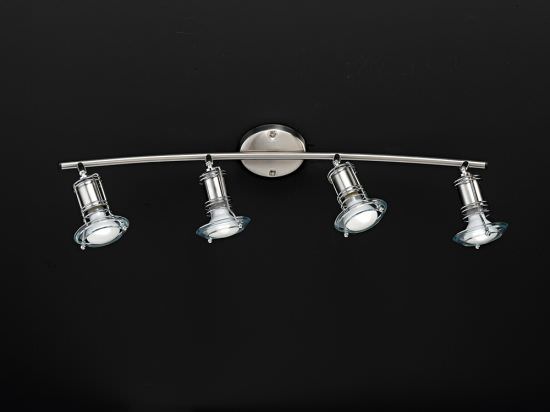 Chromeplated wall lamp with 4 spotlights