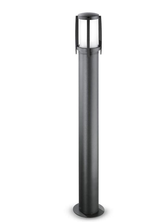 Graphite and Glass Aluminum Pole Lamp