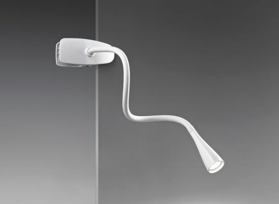 White LED table lamp with clamp