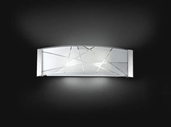 Applique murale en mtal et verre 2 lumi