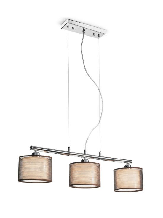 Lustre Chrome 3 Tissu Abatjour en tissu
