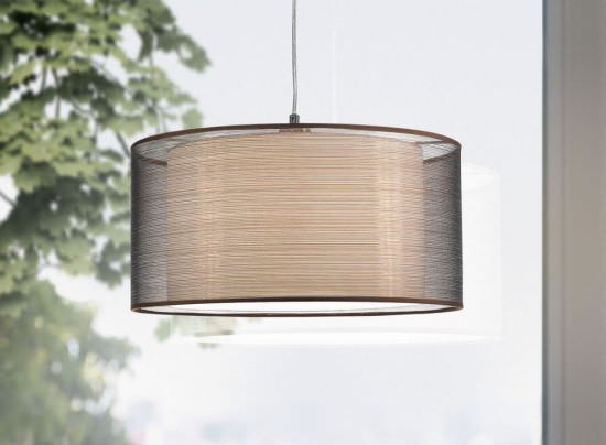 Chandelier Chrome with Fabric Lampshade