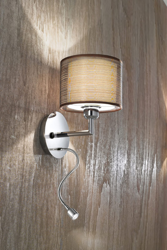 Wall lamp with round shade and LED light