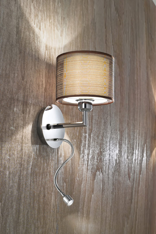 Applique con paralume tondo e luce LED