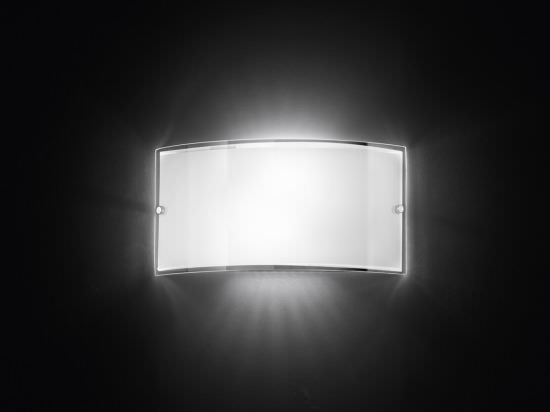 Rectangular white glass wall light