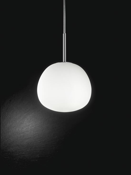 Lampada da soffitto Cromo e Vetro Bianco