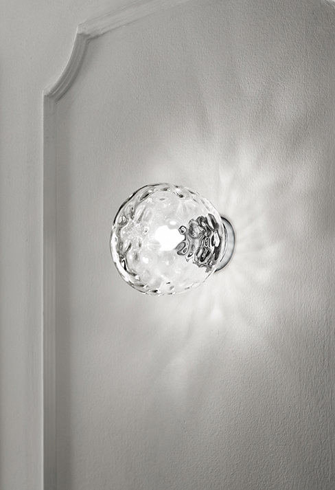 Applique en verre chrom et transparent