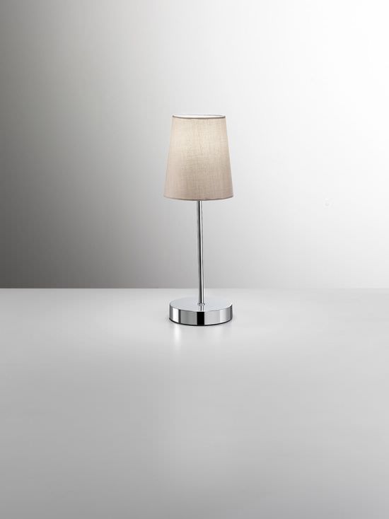 Table lamp Glossy chrome and dove grey