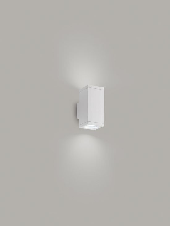 Quadratische Wandlampe Weiß mit 2 Leucht