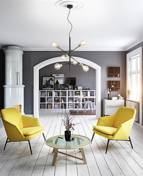 Ceiling lamp with 6 adjustable lights