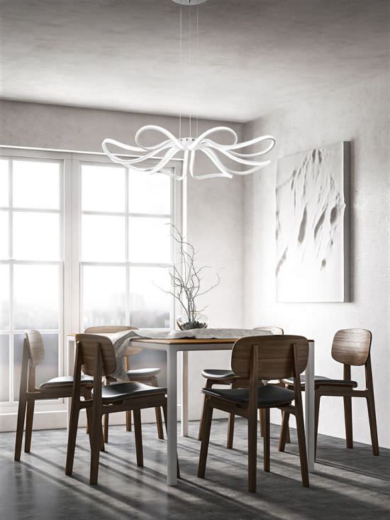LED Chandelier 110W in White Aluminium