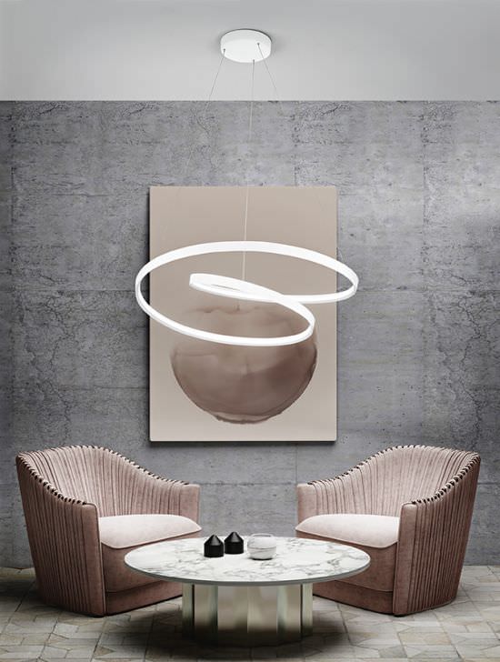 White spiral suspension LED 70W